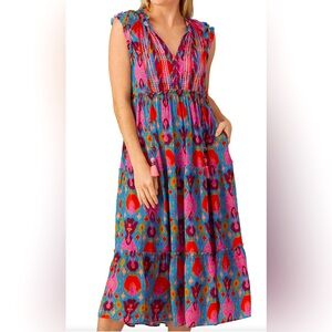 Fique Clara Floral Printed Midi Dress,Size-XS,GUC